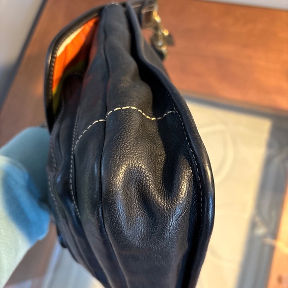 Vintage Coach Legacy Hippie Shoulder Bag Style 10325 – Black Leather with Brass - Picture 12 of 17